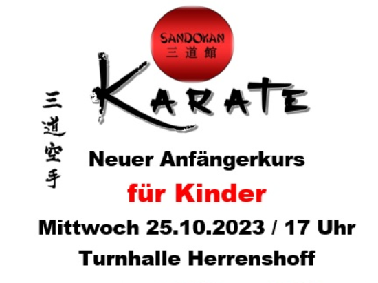 Karate - Neuer Anfängerkurse - für Kinder 
